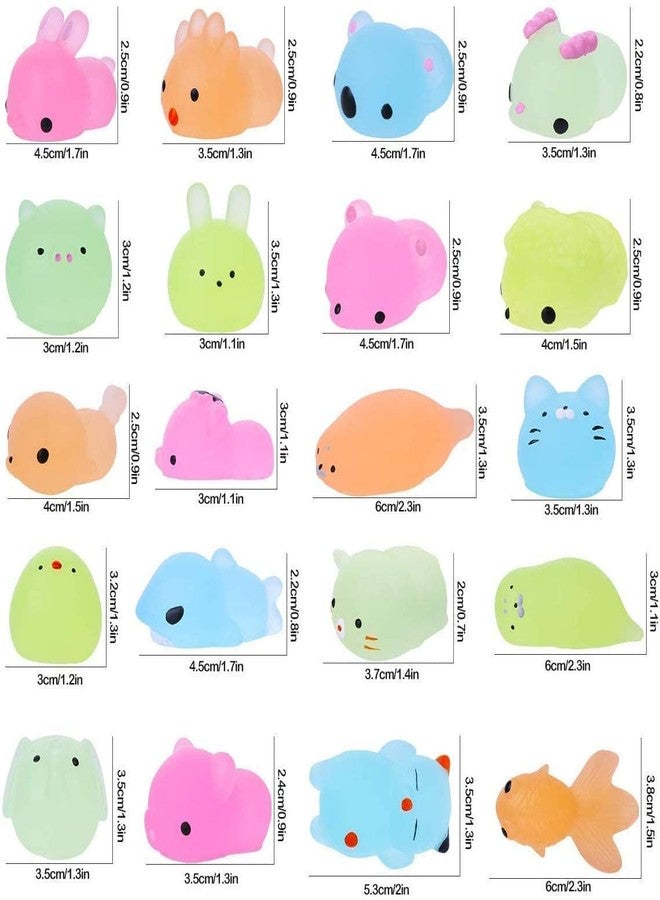 ANAB GIAB 3 Pack Squishies Mochi Squishy Toys Glow in The Dark Party Favors for Kids - Mini Kawaii Squishies Mochi Animals Stress Relief Squishy Pack Squishy Cat Squishys with Storage Box - Image 2